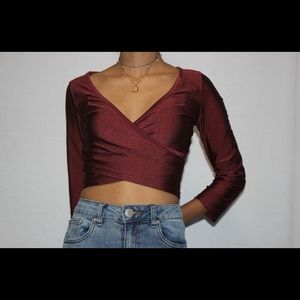 Maroon Crop Top